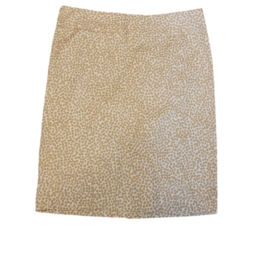 Foxcroft sz 6 tan white summer skirt WSK111